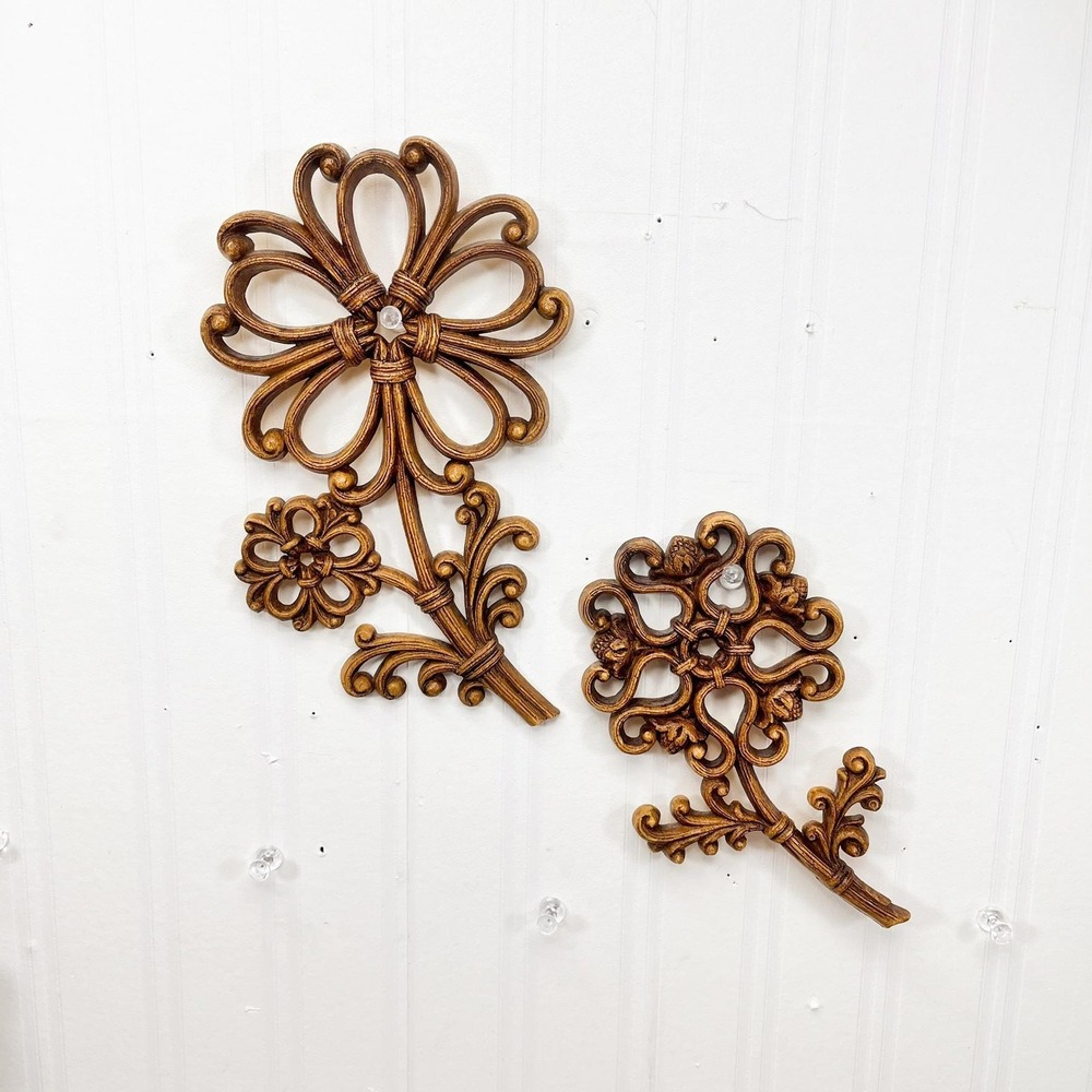 Vintage Plastic‎ Wall Flower Decor - Dart Inc, Homco Wall Hangings